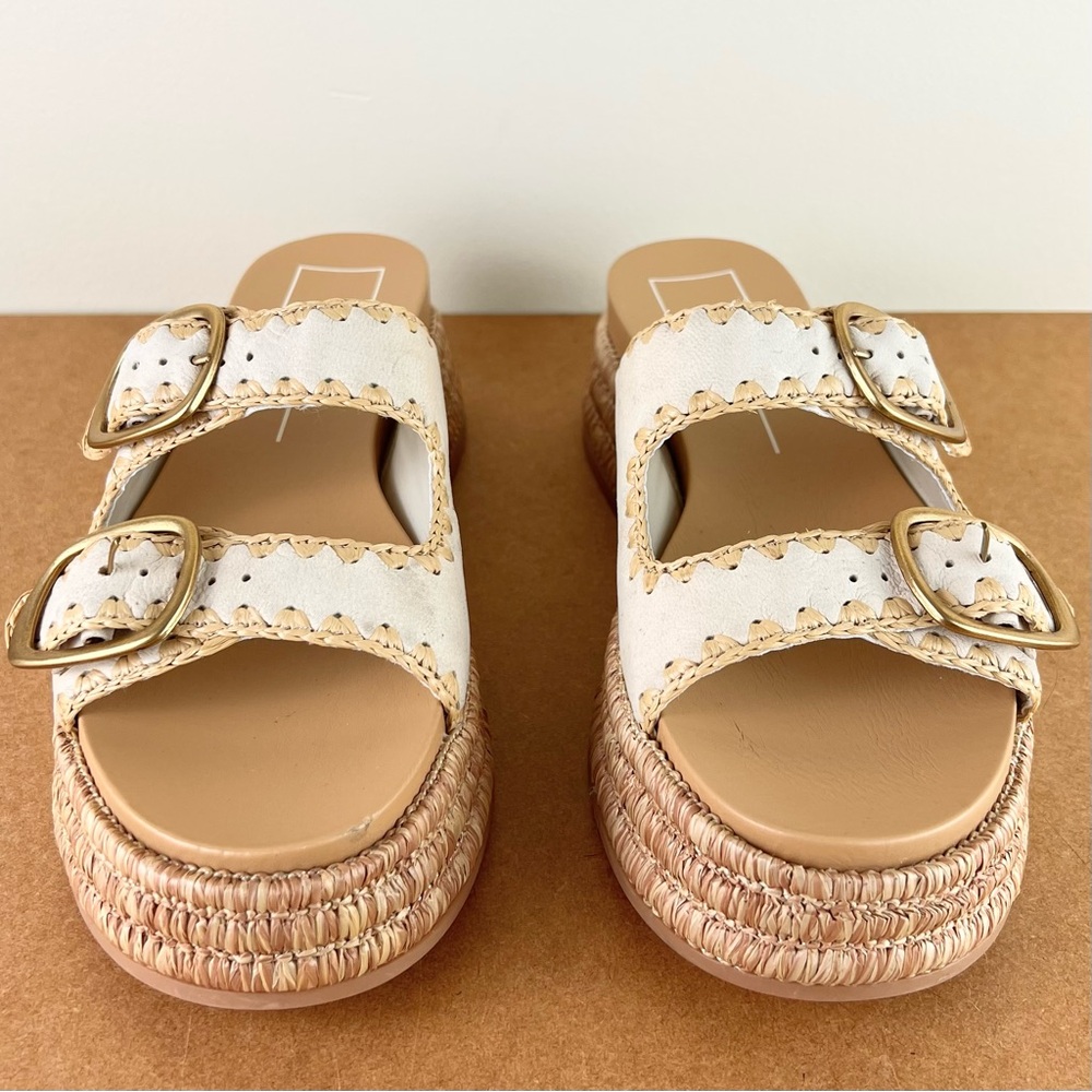 NEW DOLCE VITA BEIGE ESPADRILLE PLATFORM SANDALS - Picture 9 of 13